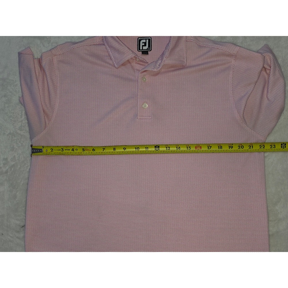 FootJoy FJ Athletic Fit Pink Geo Print Golf‎ Polo Shirt Mens Large - Picture 3 of 6